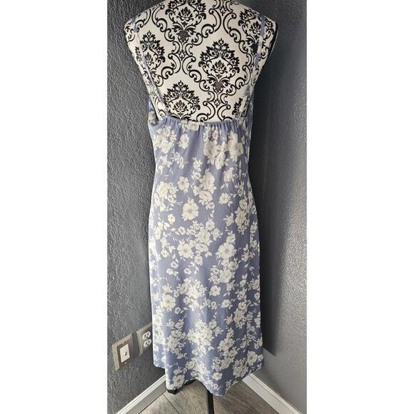 Women's Inspired Hearts Maxi Dress Floral Blue White Spaghetti Straps Size Large - Picture 10 of 14